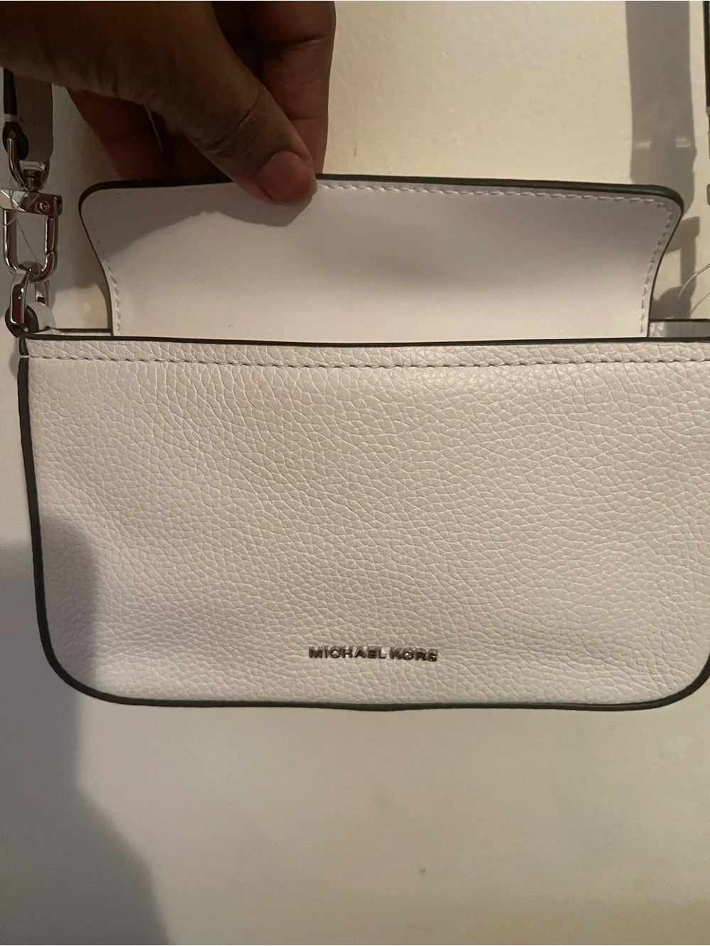 Michael Kors Bryant Small Crossbody Pouchette, Optic White